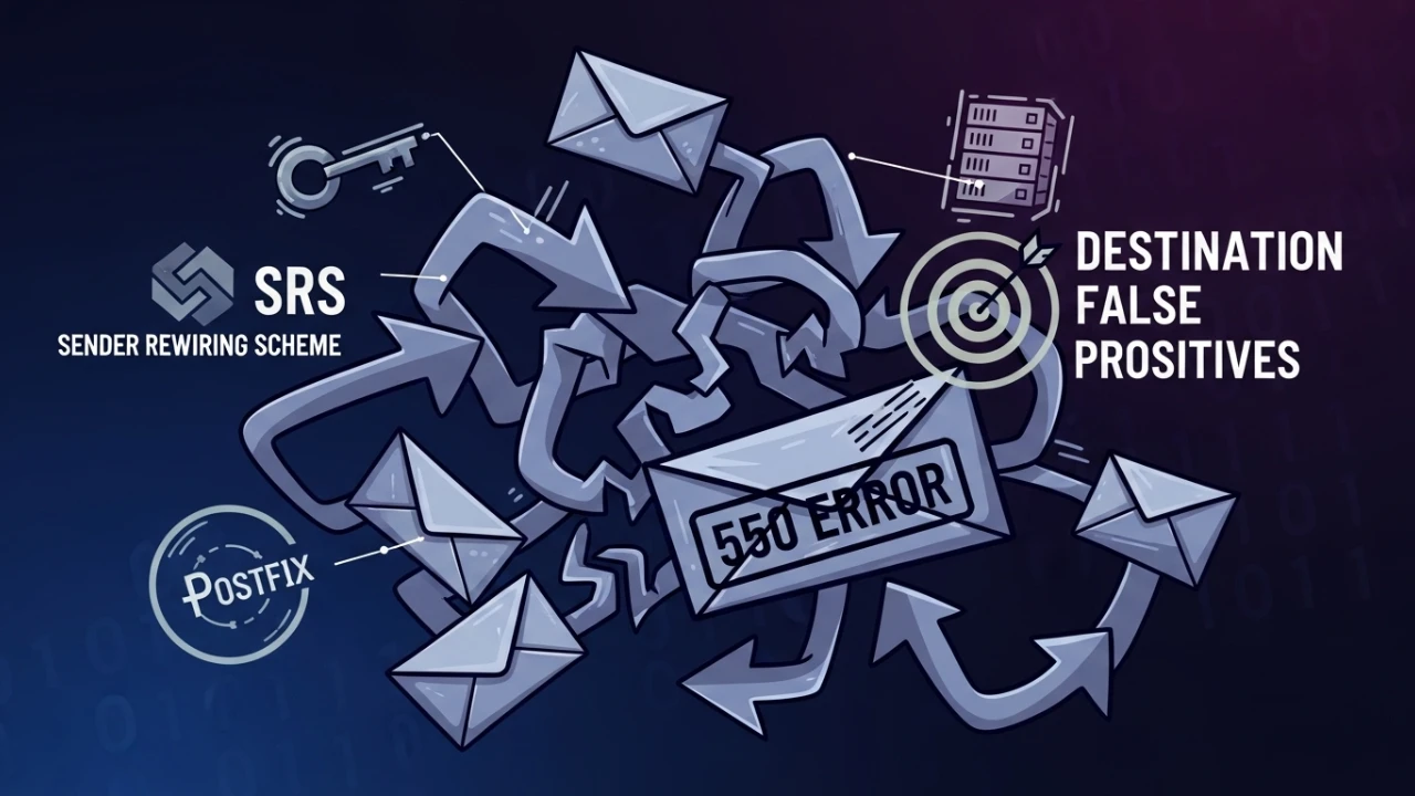 Desvendando o erro 550 no encaminhamento de e-mails: SRS, Postfix e o falso positivo de destino