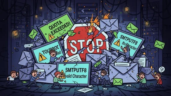 Fixing mailbox quota conflicts and SMTPUTF8 delivery errors in exim/dovecot