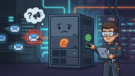 Fixing the intermittent AUTH command used when not advertised error in Exim on cPanel