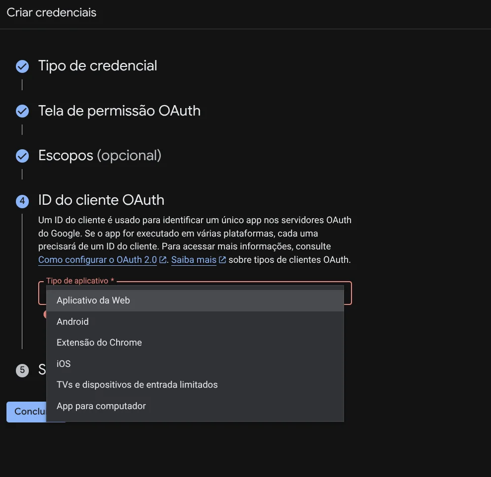 Figure 14: Selecting Desktop app application type for command-line and local utilities