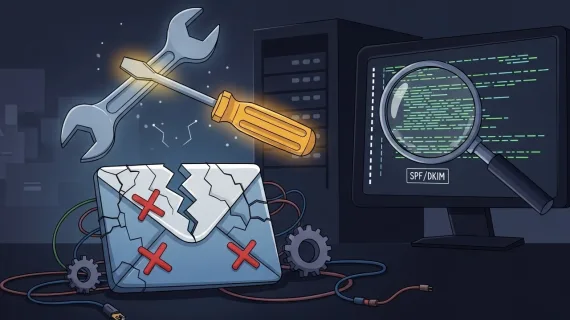 Gmail rejecting DirectAdmin system emails: authenticating server hostnames with SPF and DKIM