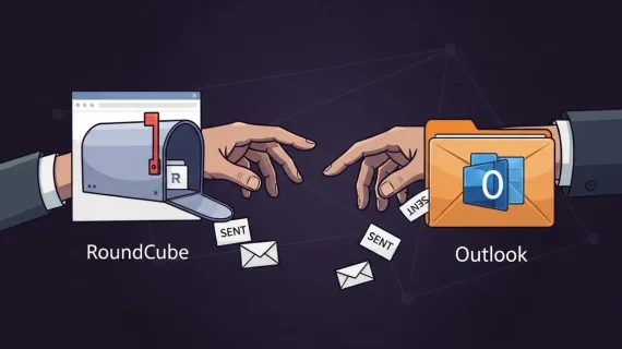 How to unify sent folders between Roundcube and Outlook without losing IMAP history