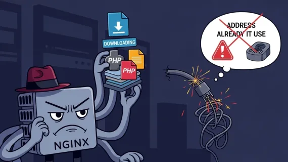 Nginx downloading PHP files in aaPanel? Fixing "address already in use" and orphan sockets