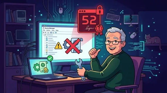Senior guide: recovering devices with revoked drivers (code 52) on Windows